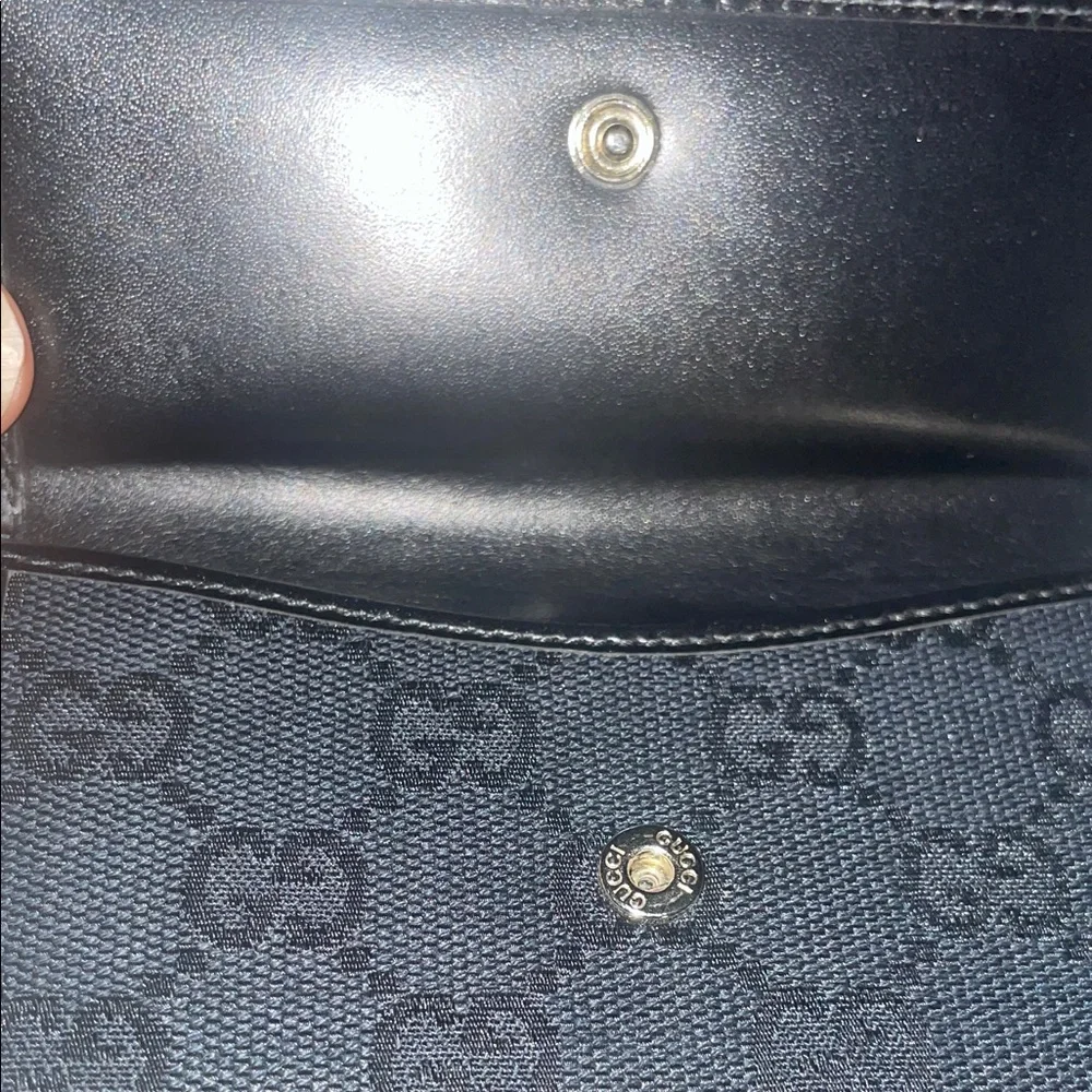 Gucci Black Wallet with Gold Accent EUC - Picture 8 of 11